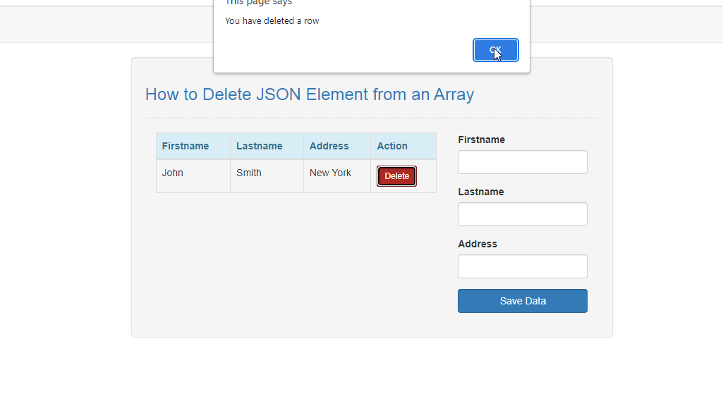 How to Delete JSON Element from an Array in JavaScript SourceCodester